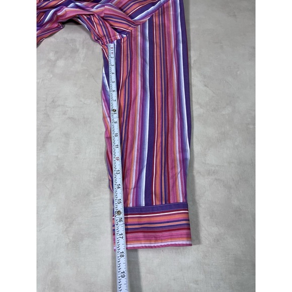 Lauren Ralph Lauren  Vertical Multicolor Striped Button Shirt 1X Long Sleeve - Picture 9 of 11